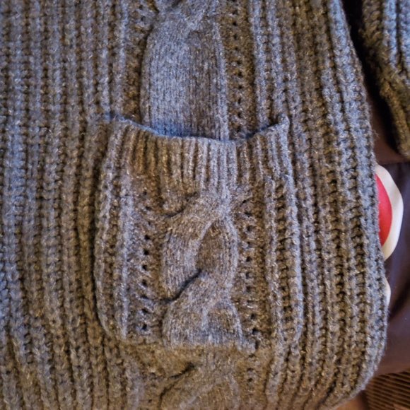 Torrid Grey Cable Knit Button Front Sweater, Size 3x GUC - Picture 5 of 6